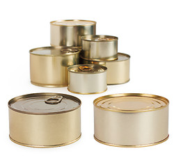 Image showing Tin cans isolated on white