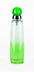 Image showing green parfume bottle isolated