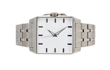 Image showing classic steel wrist watch timer