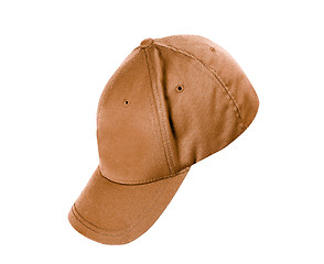 Image showing yellow basebll cap shot on white background