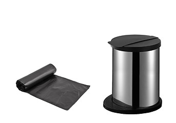 Image showing garbage bags with office trash can