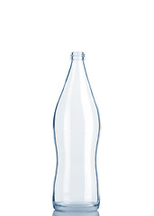 Image showing front view of transparent glass bottle