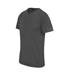 Image showing Blank melange gray cotton t-shirt