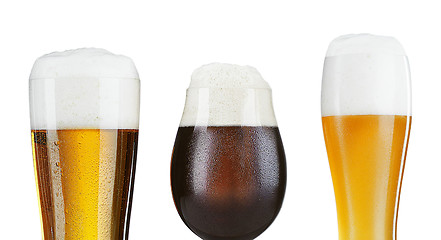 Image showing Glass of beer with isolated on white