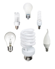 Image showing Classic and saving light bulb