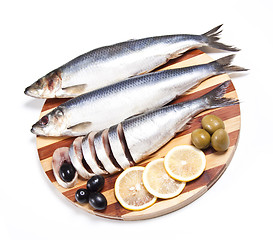 Image showing Fish with lemon and olive