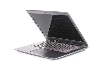 Image showing Lap top computer.Half opened.