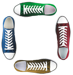 Image showing baseball boots sneakers  different colors