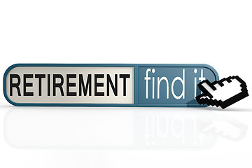 Image showing Retirement word on the blue find it banner