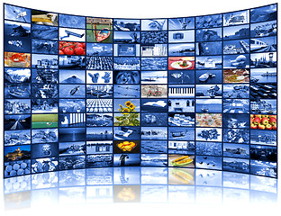 Image showing Video wall of TV screen