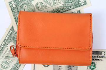 Image showing Orange leather wallet