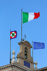 Image showing Italy EU flags