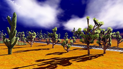 Image showing Joshua trees on desert