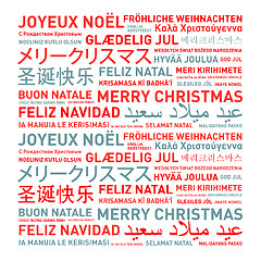 Image showing Merry christmas card from the world