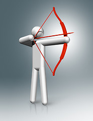 Image showing Archery 3D symbol, Olympic sports