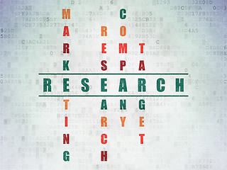 Image showing Advertising concept: word Research in solving Crossword Puzzle