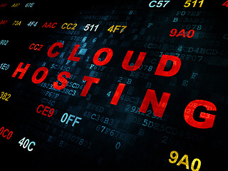 Image showing Cloud technology concept: Cloud Hosting on Digital background