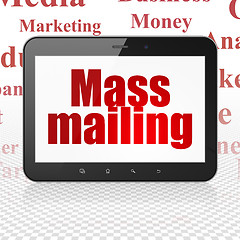 Image showing Marketing concept: Tablet Computer with Mass Mailing on display