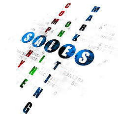 Image showing Marketing concept: word Sales in solving Crossword Puzzle