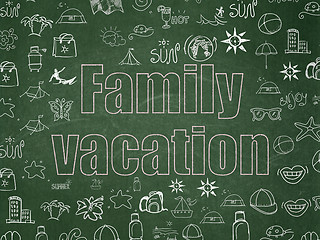 Image showing Travel concept: Family Vacation on School Board background