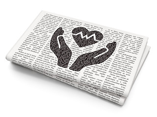 Image showing Insurance concept: Health Insurance on Newspaper background