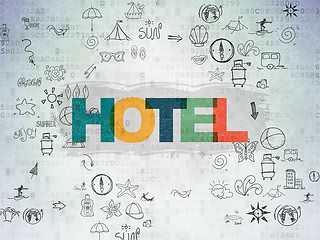 Image showing Tourism concept: Hotel on Digital Paper background