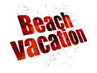 Image showing Tourism concept: Beach Vacation on Digital background