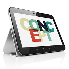 Image showing Advertising concept: Tablet Computer with Concept on  display