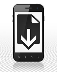 Image showing Web design concept: Smartphone with Download on display