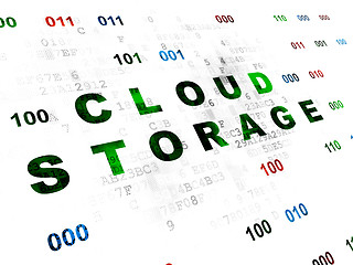 Image showing Cloud networking concept: Cloud Storage on Digital background
