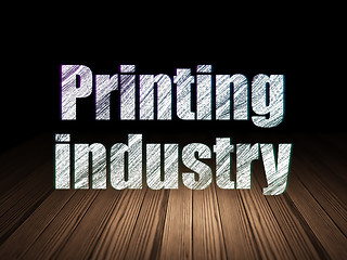 Image showing Manufacuring concept: Printing Industry in grunge dark room