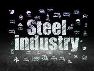 Image showing Manufacuring concept: Steel Industry in grunge dark room