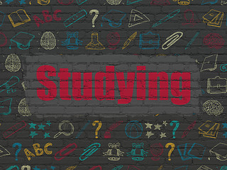 Image showing Studying concept: Studying on wall background