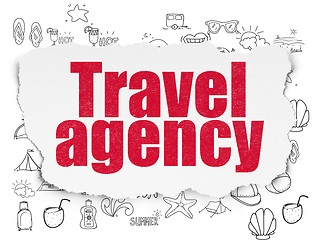 Image showing Tourism concept: Travel Agency on Torn Paper background