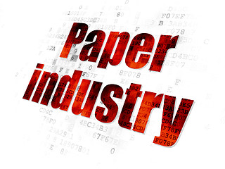 Image showing Manufacuring concept: Paper Industry on Digital background