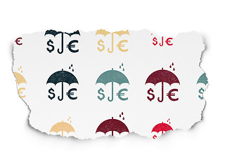 Image showing Insurance concept: Business Insurance icons on Torn Paper background