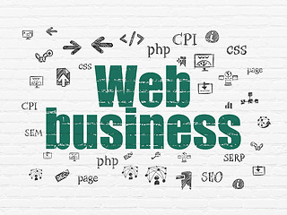 Image showing Web development concept: Web Business on wall background