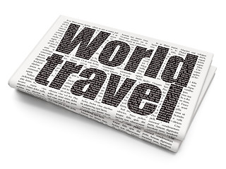 Image showing Tourism concept: World Travel on Newspaper background