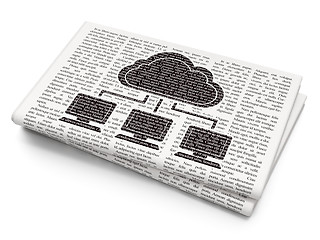 Image showing Cloud technology concept: Cloud Network on Newspaper background