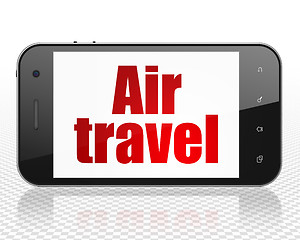 Image showing Vacation concept: Smartphone with Air Travel on display