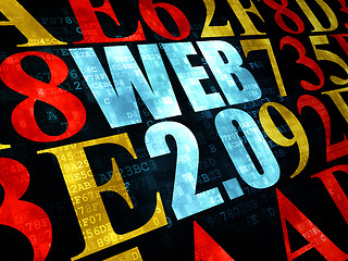 Image showing Web design concept: Web 2.0 on Digital background