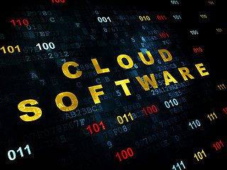 Image showing Cloud networking concept: Cloud Software on Digital background