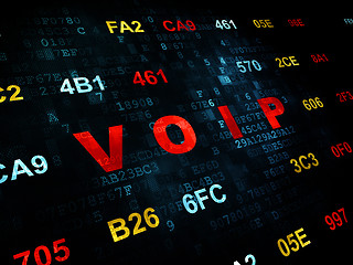 Image showing Web design concept: VOIP on Digital background