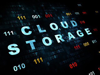 Image showing Cloud technology concept: Cloud Storage on Digital background