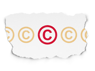 Image showing Law concept: copyright icon on Torn Paper background