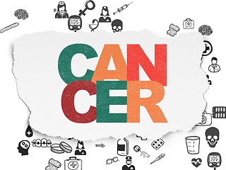 Image showing Medicine concept: Cancer on Torn Paper background