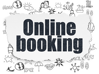 Image showing Travel concept: Online Booking on Torn Paper background