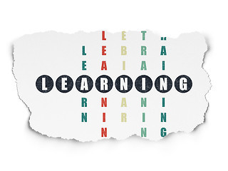 Image showing Learning concept: word Learning in solving Crossword Puzzle