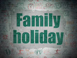 Image showing Tourism concept: Family Holiday on Digital Paper background