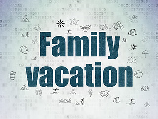 Image showing Tourism concept: Family Vacation on Digital Paper background